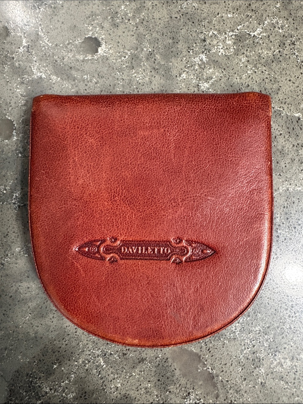 Men's Rustic Brown Leather Coin Pouch. Made in Spain